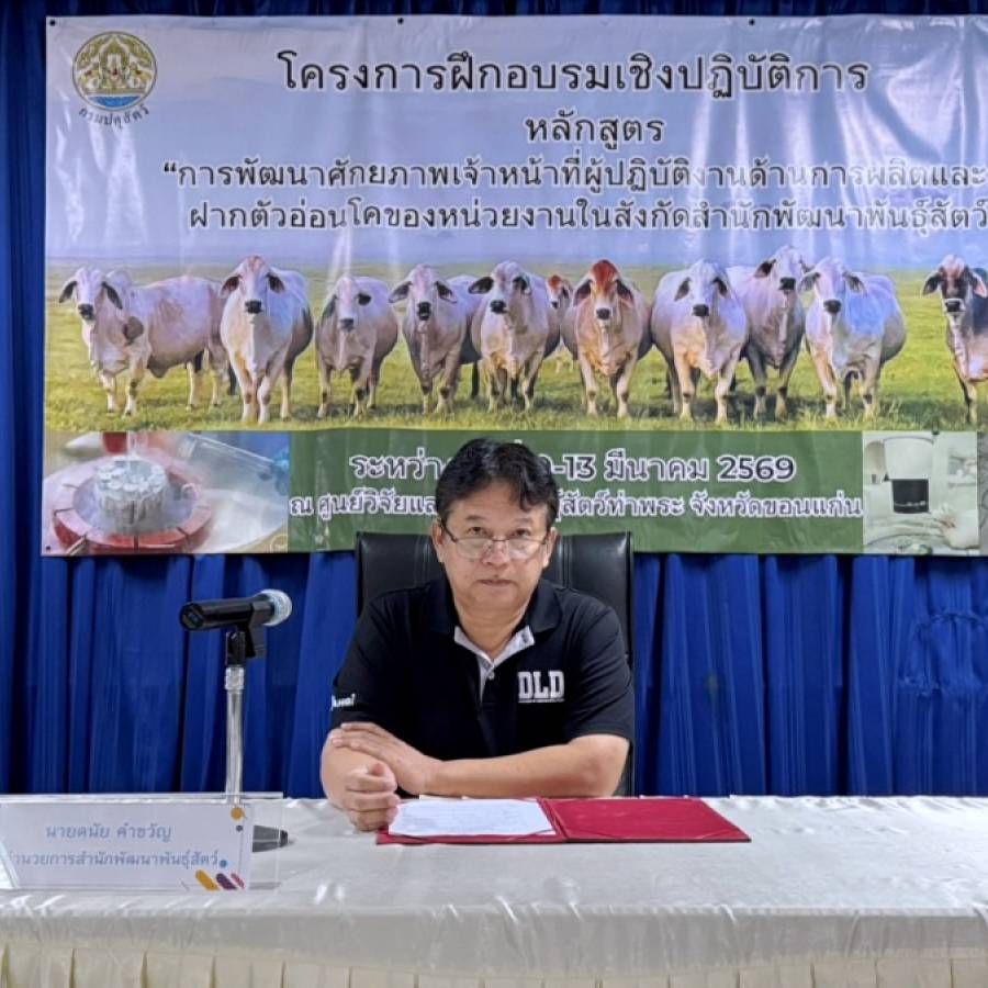 สำนักพัฒนาพันธุ์สัตว์ จัดฝึกอบรมยกระดับศักยภาพบุคลากรด้าน “การผลิตและย้ายฝากตัวอ่อนโค”